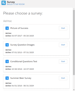 Please Choose a Survey: