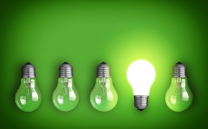 light bulbs green background