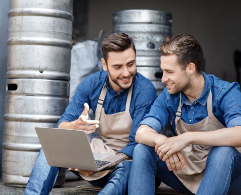 Brewers on laptop