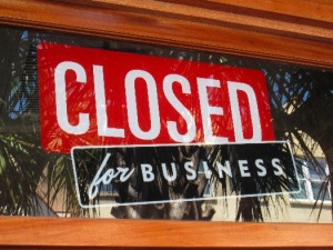 closed for business sign