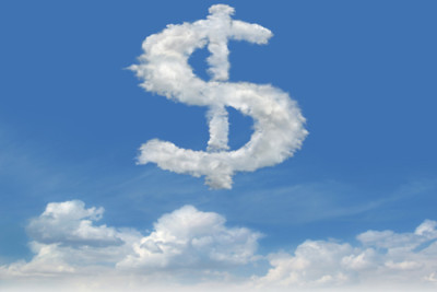Cloud in sky in shape of dollar symbol
