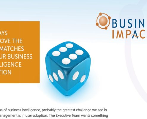 6 ways to prove the data matches in your business intelligence solution with business impact in the top right and blue dice in middle