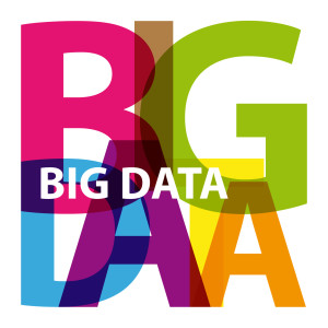Big Data in big letters(color) and in regular letters(white)