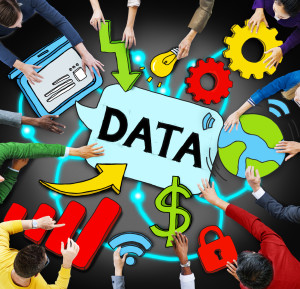 Data with many connecting hands and different components within